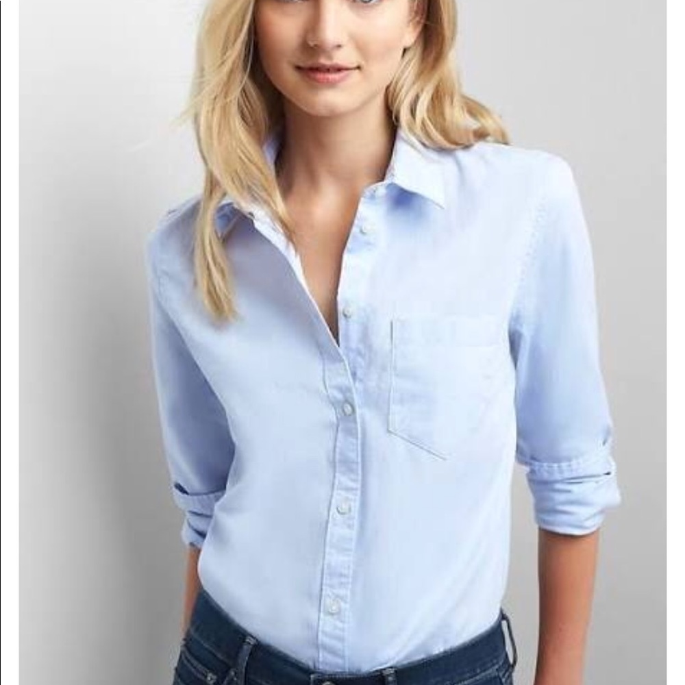 Blue Fitted Oxford Shirt